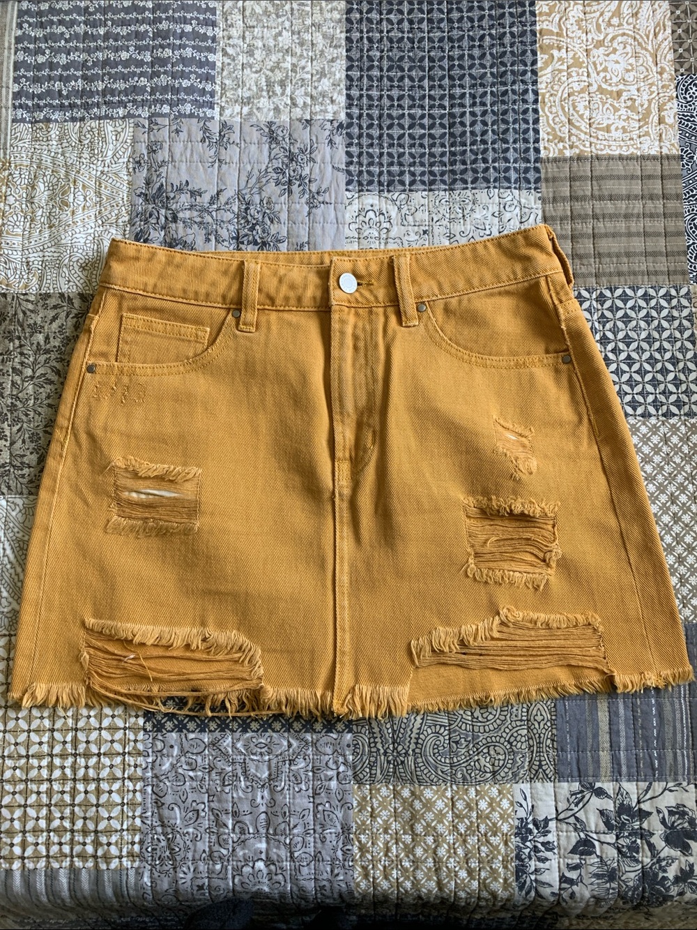 PacSun Mustard Yellow Denim Mini